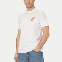 T-shirt en jersey de coton avec motif imprimé Te_Movement BOSS Blanc