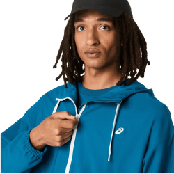 Sweat Coupe-Vent ASICS Heritage Unisexe - Bleu- Anorak Déperlant Relaxed Fit