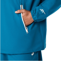 Sweat Coupe-Vent ASICS Heritage Unisexe - Bleu- Anorak Déperlant Relaxed Fit