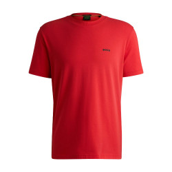 T-shirt Regular en coton stretch avec logo contrastant TEE BOSS Rouge