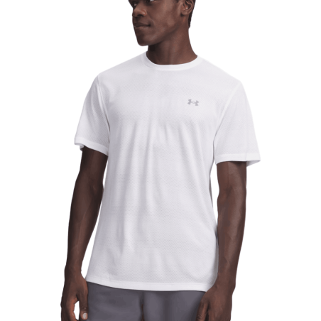 T-shirt running homme léger respirant Under Armour  blanc