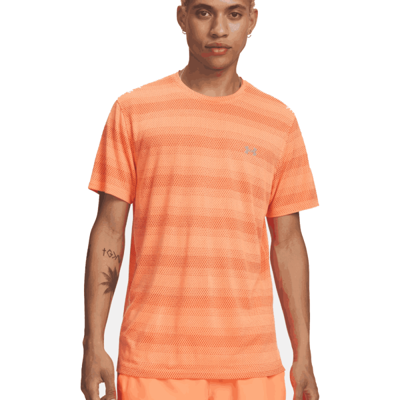 T-shirt running homme léger respirant Under Armour orange