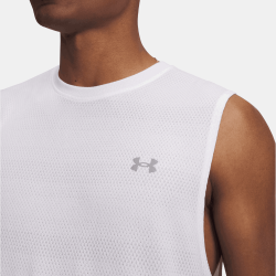 Débardeur fitness homme respirant et confortable Under Armour blanc
