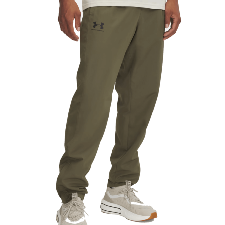 Pantalon coupe-vent homme léger et déperlant Under Armou vert