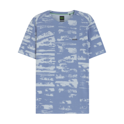 T-shirt BOSS TS_Active Repeat Homme Bleu Pastel – Coupe slim active en jersey stretch jacquard