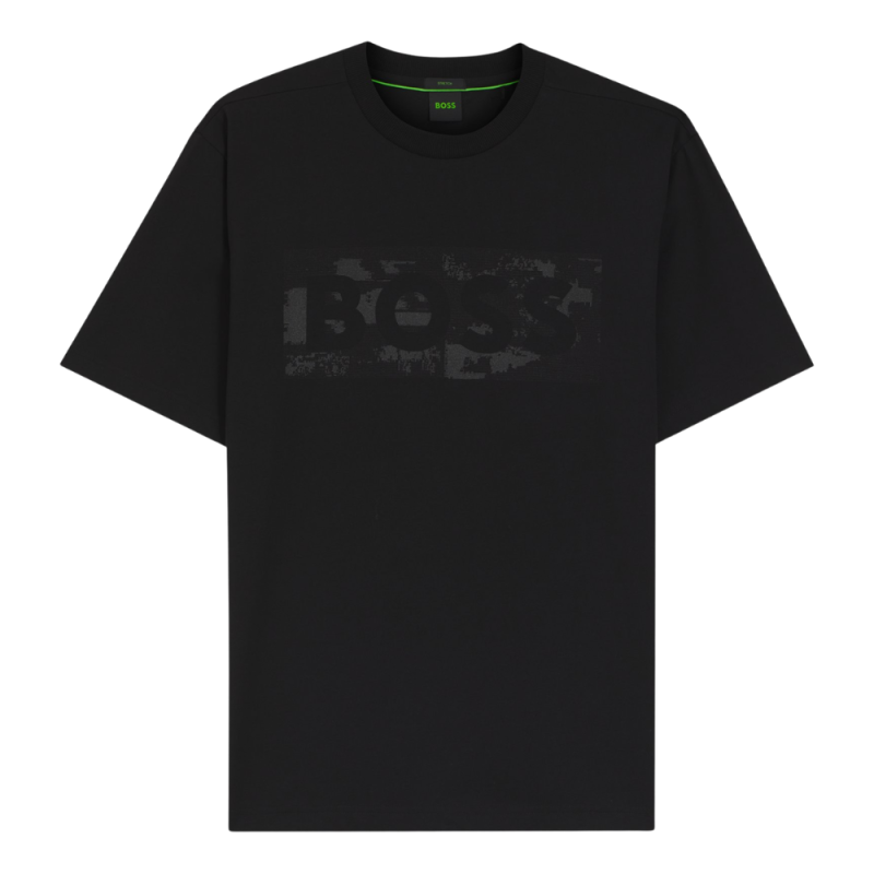 T-shirt BOSS TS_Globe LogoPattern Homme Noir  | DM'SPorts