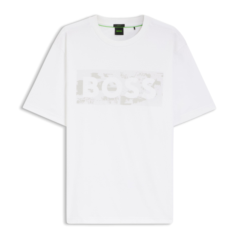 T-shirt BOSS TS_Globe Logo Pattern Homme Blanc  | DM'SPorts