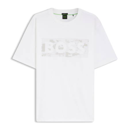 T-shirt BOSS TS_Globe Logo Pattern Homme Blanc  | DM'SPorts