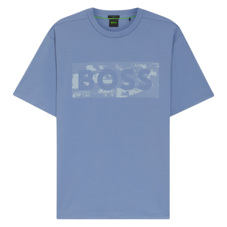 T-shirt BOSS TS_Globe LogoPattern Homme Bleu Pastel  | DM'SPorts
