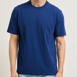 T-shirt en coton extensible avec un logo détaillé Tee BOSS bleu