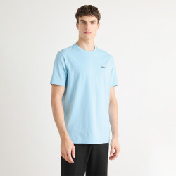 T-shirt Regular en coton stretch avec logo contrastant Tee BOSS bleu pastel