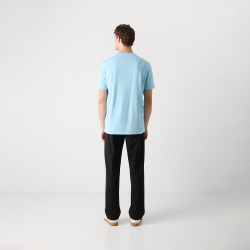 T-shirt Regular en coton stretch avec logo contrastant Tee BOSS bleu pastel