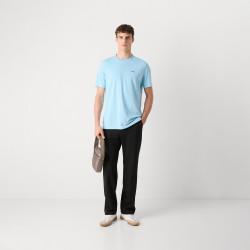 T-shirt Regular en coton stretch avec logo contrastant Tee BOSS bleu pastel