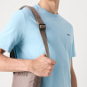 T-shirt Regular en coton stretch avec logo contrastant Tee BOSS bleu pastel