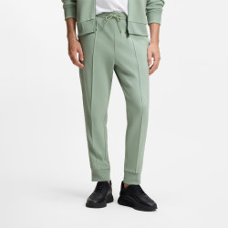 Bas de survêtement en coton mélangé avec passepoils T_Join Hadiko BOSS Vert