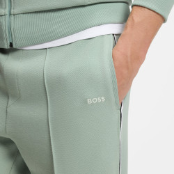 Bas de survêtement en coton mélangé avec passepoils T_Join Hadiko BOSS Vert