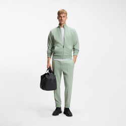 Bas de survêtement en coton mélangé avec passepoils T_Join Hadiko BOSS Vert