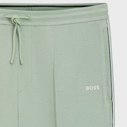 Bas de survêtement en coton mélangé avec passepoils T_Join Hadiko BOSS Vert