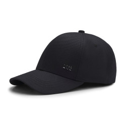 Casquette en sergé de coton avec des rayures caractéristiques Zed-BOSS-ME BOSS noire