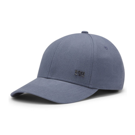 Casquette en sergé de coton avec des rayures caractéristiques Zed-BOSS-ME BOSS bleu clair