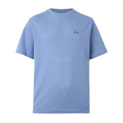 T-shirt en mesh de coton à motif artistique brodé TS_Member Mesh 1 BOSS bleu