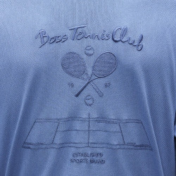 T-shirt en mesh de coton à motif artistique brodé TS_Member Mesh 1 BOSS bleu