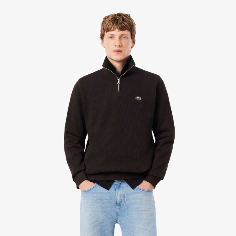 Sweatshirt col montant zippé molleton  Style Intemporel & Confort Lacoste marron