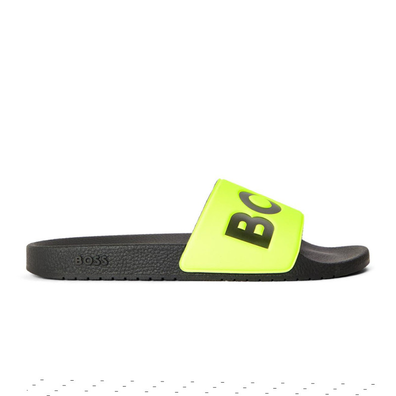 Claquette BOSS Aryeh Slid NPVLG Homme Jaune – Style audacieux et confort premium