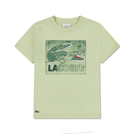 T-shirt enfant coton imprimé graphique LACOSTE vert