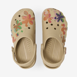 Sabot Crocs Classic Summer Beaded Clog Unisexe Beige – Style rétro estival et confort iconique