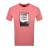 T-shirt BOSS Te_Dj Homme Rouge Pastel – Coupe regular en coton jersey avec artwork imprimé