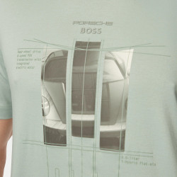 T-shirt BOSS x Porsche TS_PS Spirit70 Homme – Coupe regular en coton mercerisé avec graphismes réfléchissants