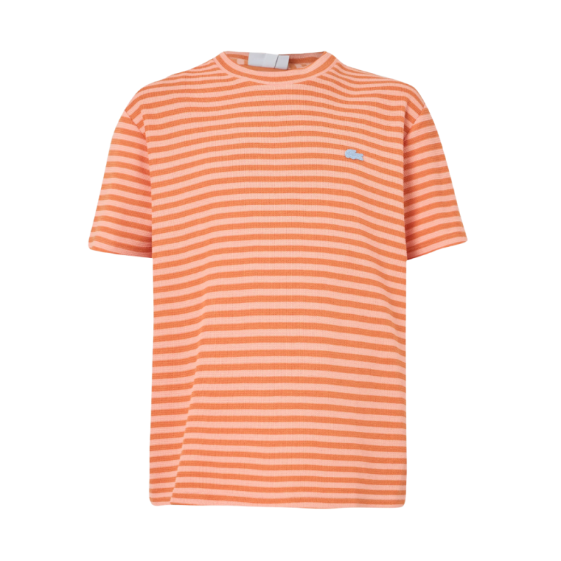 T-shirt Lacoste CLASSIC STRIPED Homme Miami Blossom – T-shirt rayé en coton biologique col rond