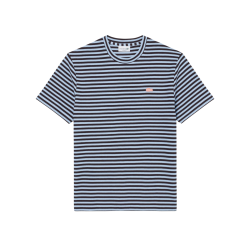 T-shirt Lacoste en jersey texturé rayé Blue Clair Chambray/Buffalo
