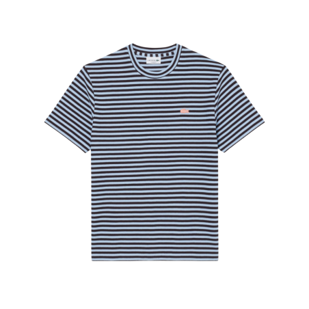 T-shirt Lacoste en jersey texturé rayé Chambray/Buffalo| DM’Sports