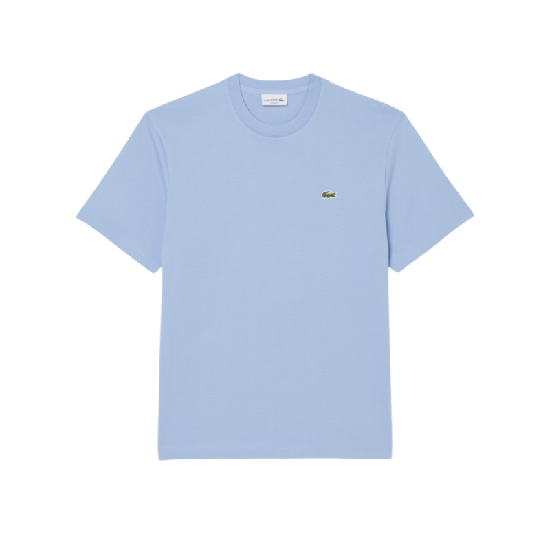 T-shirt Lacoste en coton jersey mi-épais Bleu clair| DM’Sports