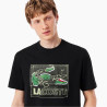 T-shirt Lacoste en coton imprimé noir Classic fit