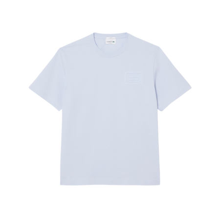 T-shirt Lacoste en coton jersey avec logo embossé Phoenix Bleu Clair| DM’Sports