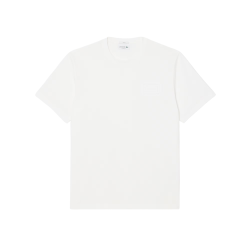 T-shirt Lacoste en coton jersey avec logo embossé Blanc