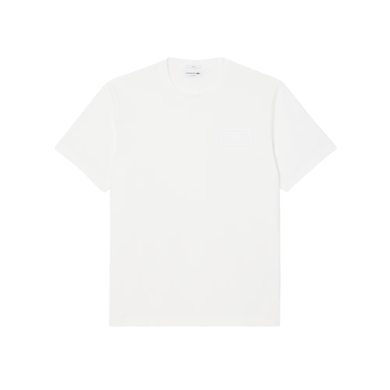 T-shirt Lacoste en coton jersey avec logo embossé Blanc