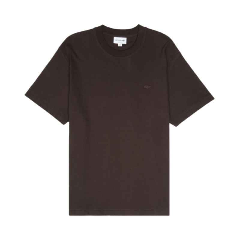T-shirt Lacoste en coton avec logo brodé Marron