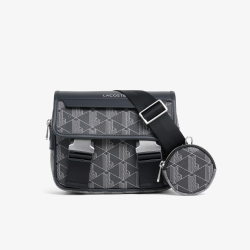 Sac bandoulière Lacoste- The Blend monogramme Mix Noir Gris