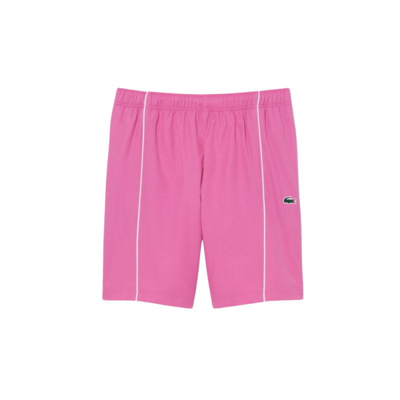 Short Lacoste Sport en taffetas diamanté déperlant Fuchsia