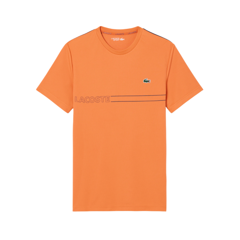T-shirt Lacoste Sport Ultra Dry en piqué technique imprimé Orange| DM’Sports