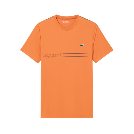 T-shirt Lacoste Sport Ultra Dry en piqué technique imprimé Orange| DM’Sports