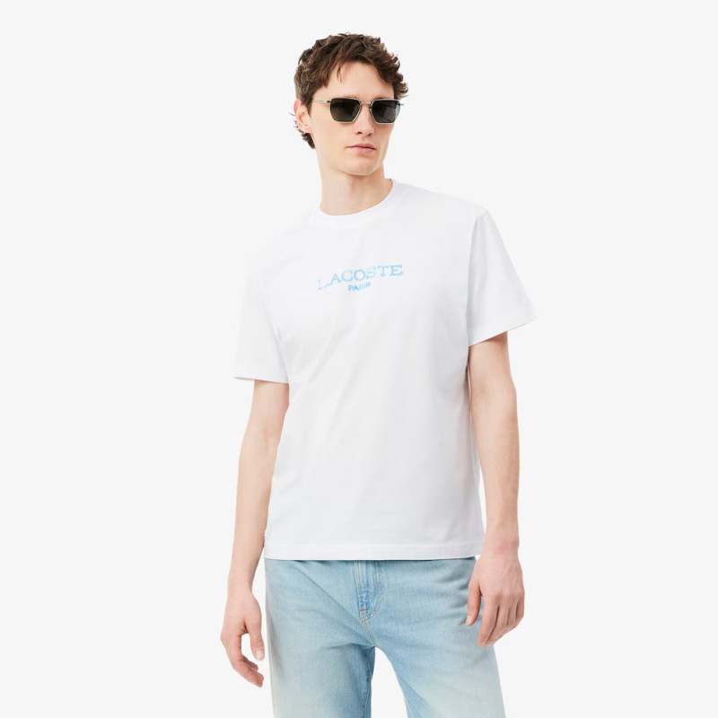 T-shirt classic fit jersey de coton imprimé LACOSTE blanc