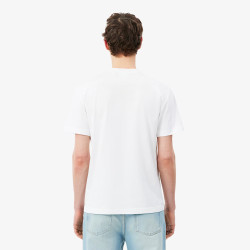 T-shirt classic fit jersey de coton imprimé LACOSTE blanc