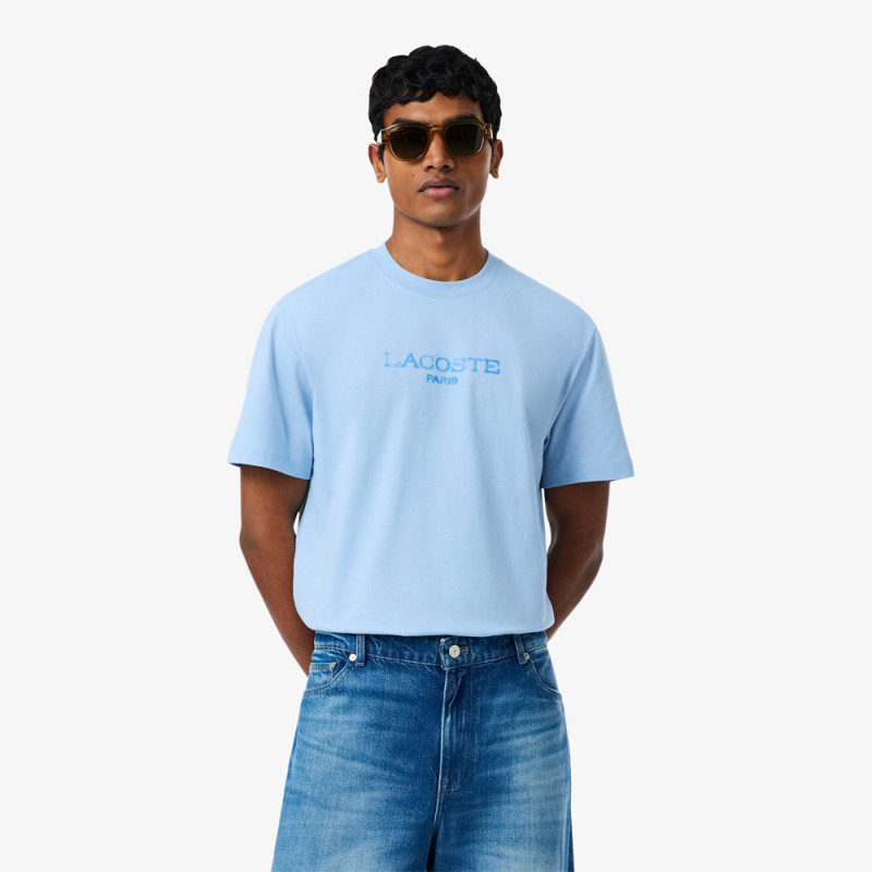 T-shirt classic fit jersey de coton imprimé LACOSTE bleu