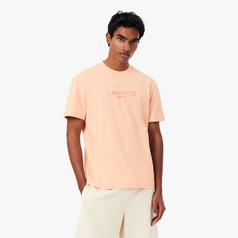 T-shirt classic fit jersey de coton imprimé LACOSTE rose pêche