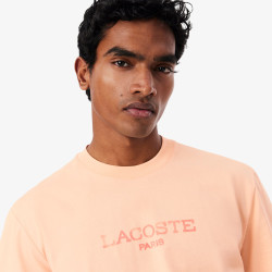 T-shirt classic fit jersey de coton imprimé LACOSTE rose pêche